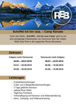 Schöffel Ich bin raus. – Camp Kanada Zeitraum - reb