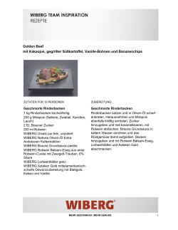 Golden Beef mit Kakaojus, gegrillter S&uuml;&szlig;kartoffel, Vanille