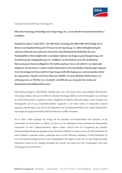Pressetext als PDF - SMA Solar Technology AG