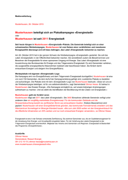 Musterhausen beteiligt sich an Plakatkampagne «Energiestadt
