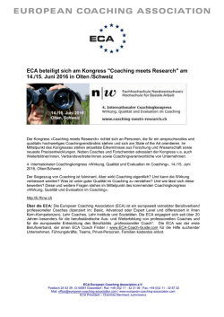 ECA beteiligt sich am Kongress "Coaching meets Research" am 14