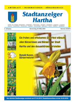 Ein frohes und erholsames Osterfest w&uuml;nscht allen B&uuml;rgerinnen und