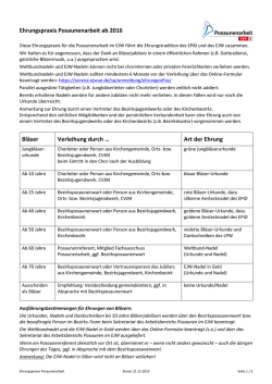 Ehrungspraxis ab 2016