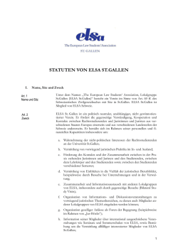 STATUTEN VON ELSA ST.GALLEN
