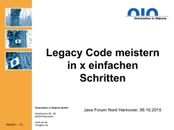 Legacy Code meistern in x einfachen Schritten