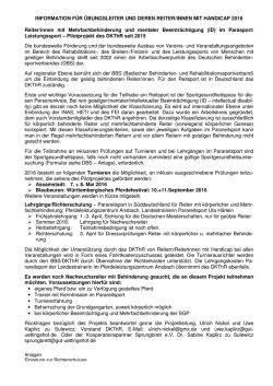 Informationen f&uuml;r &Uuml;bungsleiter und deren Reiter/innen mit Handicap