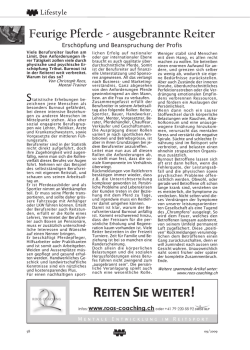 Feurige Pferde - ausgebrannte Reiter