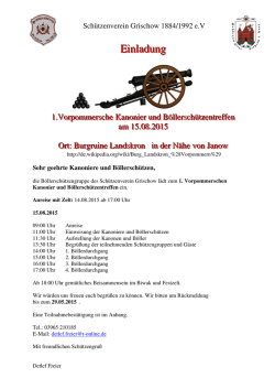 Einladung 1. Kanonier- und B&ouml;llertreffen Landskron - lsv