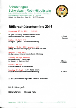 Terminplan der Böllerschützen 2016