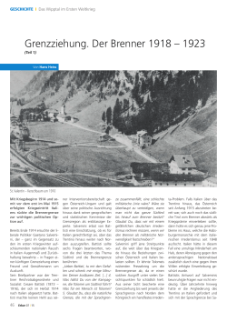 Grenzziehung. Der Brenner 1918 – 1923