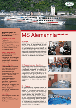 Ihre Kabine Ihr Restaurant und Bordleben Ihr Schiff