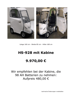 HS-928 mit Kabine 9.970,00 €