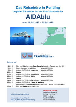 AIDAblu - Reisebüro in Pentling