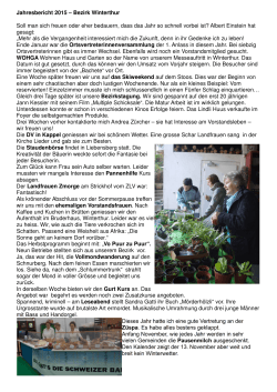 Jahresbericht 2015 Bezirk Winterthur