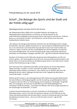 Pressemitteilung SSB Bonn 28.01.2016