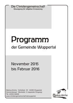 Gemeindeprogramm November 2015 bis Februar 2016