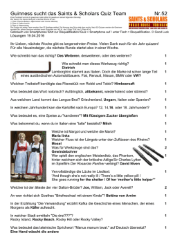 Guinness sucht das Saints & Scholars Quiz Team Nr.49