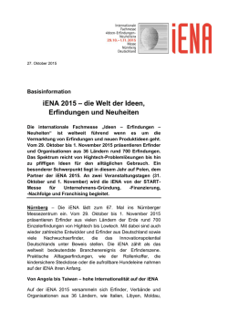 iENA 2015 &ndash; die Welt der Ideen, Erfindungen und Neuheiten