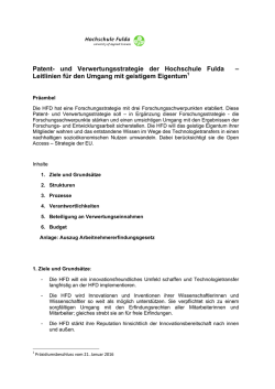 Inhalte der Patent- und Verwertungsstrategie