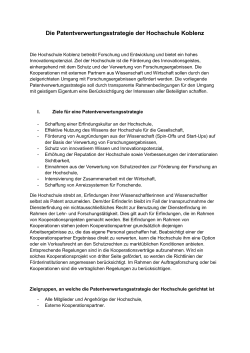 Patentverwertungsstrategie der HS Koblenz