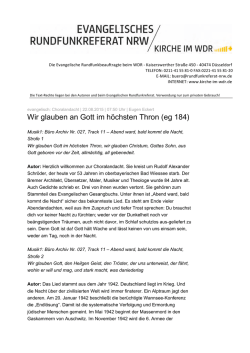 Wir glauben an Gott im h&ouml;chsten Thron (eg 184)
