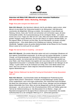 Interview mit Niels H.M. Albrecht zu seiner - albrecht