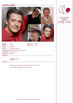 Joachim L&auml;tsch - Agentur Petra Nathan