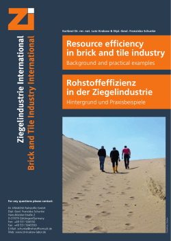 Resource efficiency in brick and tile industry Rohstoffeffizienz in der