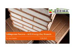 Schlagmann Poroton – ACE Energy Day Brussels