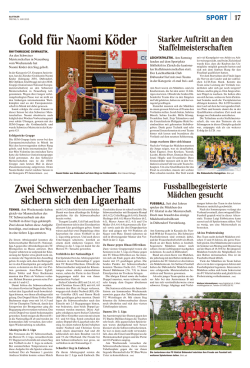 Gold f&uuml;r Naomi K&ouml;der - Leichtathletik