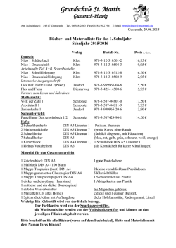 Schulbuchliste der 1. Klassen - Grundschule Gusterath