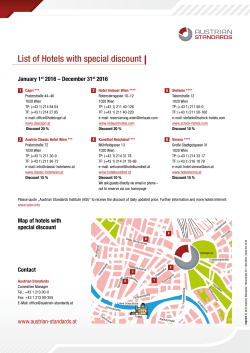 List of Hotels with special discount