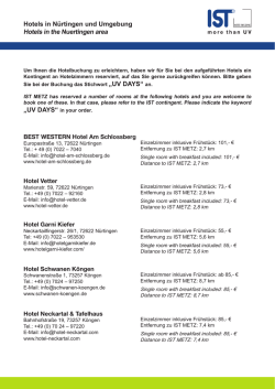 Hotels in N&uuml;rtingen und Umgebung Hotels in the Nuertingen area