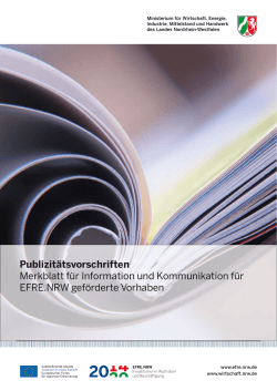 Publizitätsvorschriften Merkblatt für Information und