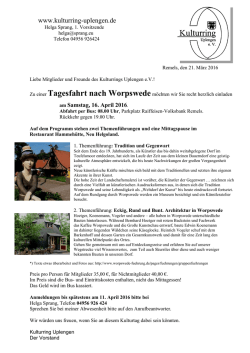 Tagesfahrt nach Worpswede