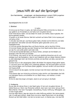 Jesus hilft dir auf die Spr&uuml;nge!