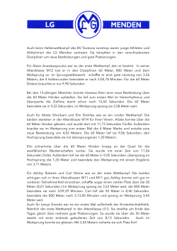 Bericht vom Hallensportfest des BV Teutonia Lanstrop