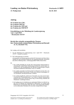 Drucksache 15 / 6853 - Landtag Baden W&uuml;rttemberg
