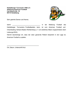 Heidelberger Turnverein 1846 eV Abteilung American Football Carl