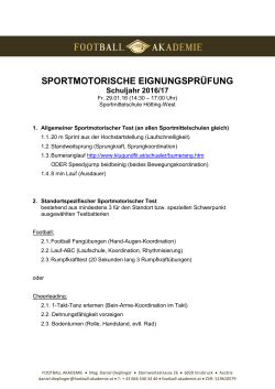 Sportmotorische Eignungsprüfung Football Akademie 2016_17