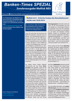 Banken -Times SPEZIAL - Finanz Colloquium Heidelberg