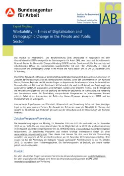 Expert Meeting "Workability in Times of Digitalisation and