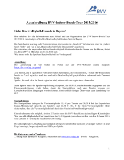 Ausschreibung BVV-Indoor-Beach-Tour 2015/2016