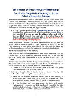 Ein weiterer Schritt zur Neuen Weltordnung