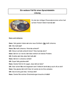 Ein weiterer Fall f&uuml;r einen Sprachdetektiv L&ouml;sung