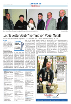 „Schlauester Azubi“ kommt von Vogel Metall