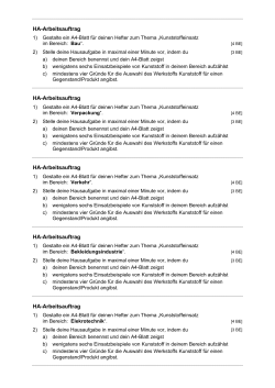 HA-Arbeitsauftrag HA-Arbeitsauftrag HA