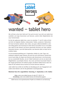 wanted – tablet hero - SOSA - Studierendenorganisation FHS St