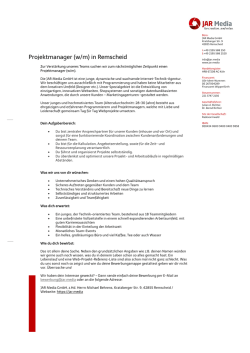 Projektmanager (w/m) in Remscheid