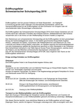 Informationen - Schweizerischer Schulsporttag